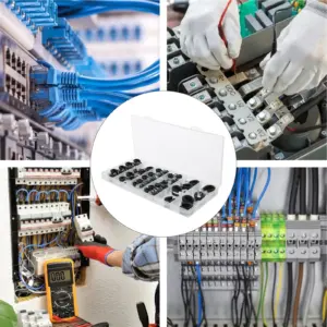 42Pcs Cable Clip Rubber Cushioned Stainless Steel Clamps Type Pipe Fixtures for Wire Cable Management Industry Auto