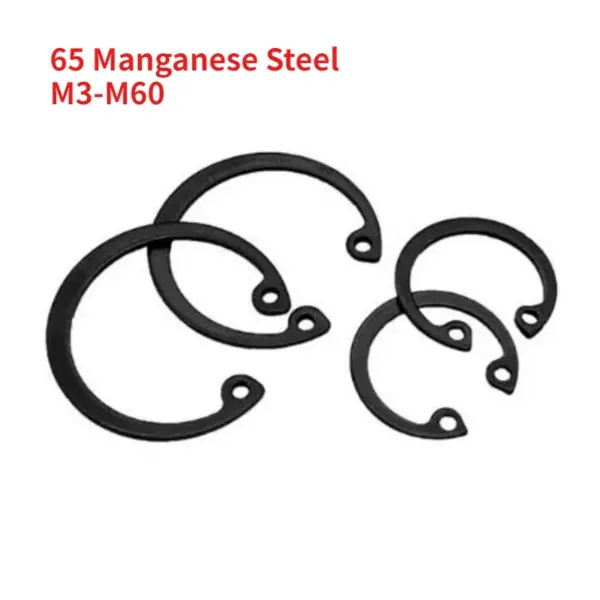 M3-M60 Circlip for Holes 65 Manganese Steel Inner Circlip C Type Retaining Ring Hole Clamp Elastic Retaining Ring for Hole