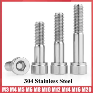 304 Stainless Steel Partially Threaded Hexagon Hex Socket Head Cap Allen Bolts Screw M3 M4 M5 M6 M8 M10 M12 M16 M20 Half Tooth