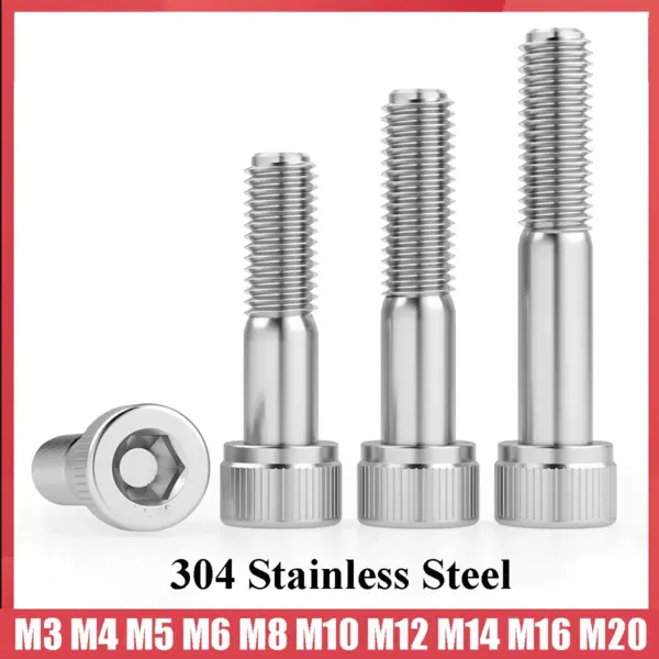 304 Stainless Steel Partially Threaded Hexagon Hex Socket Head Cap Allen Bolts Screw M3 M4 M5 M6 M8 M10 M12 M16 M20 Half Tooth