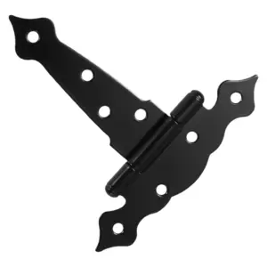Black Heavy Duty T Hinges Barn Door Hinges Decorative Metal Strap Classic T Shape Gate Hardware for Wooden Shed Doors