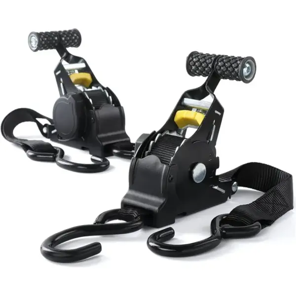 [NEW!ABAG】 Retractable Ratchet Tie Down Straps-2 Pieces, 680Kg Max Break Strength, Ideal For Boat Securements& Cargo Fixing
