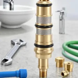 Brass Replacement Thermostatic Valve Cartridge, Shower Mixer Stem Repair Kit, Bathroom Water Temperature Control Faucet TOOLS