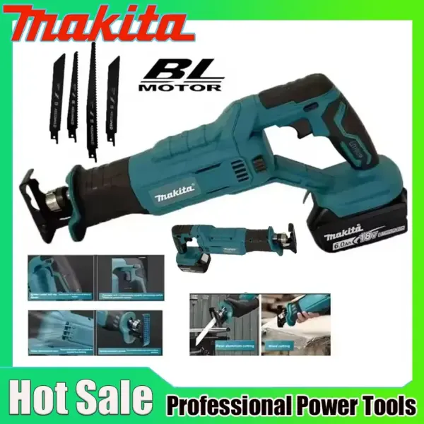 Makita Brushless Reciprocating Saw High-Power Cutting Saw Handheld Multifunctional Household Small Electric Saw No Battery