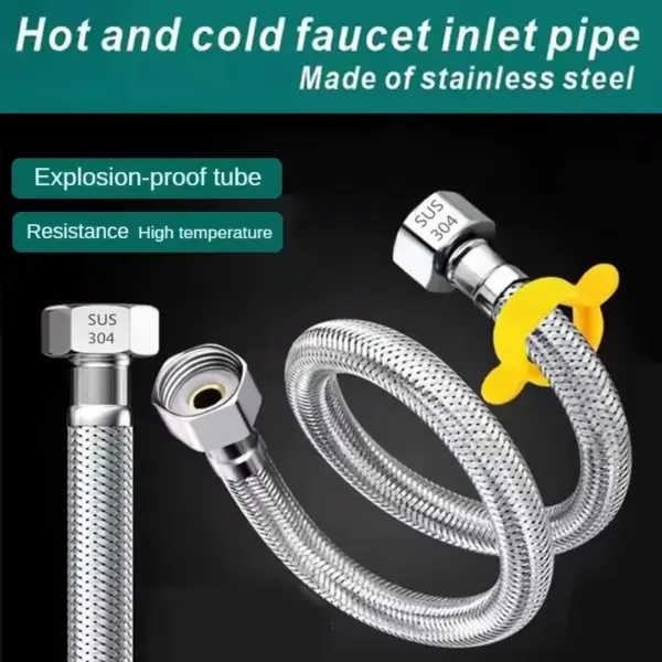 20/40/60/100/150/200cm G1/2'' Plumbing Explosion-Proof Flexible Braided Hose Anti-Winding Faucet Water Pipe For Kitchen Bathroom