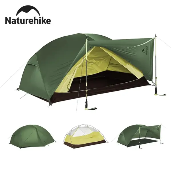 Naturehike Mongar BASE Camping Tent 2-3 People 210T Polyester 3 Season Tent Ultralright Portable Water Protective Travel Tent