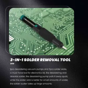 (LBER) Solder Wick & Desoldering Pump Solder Sucker & Desoldering Wick 2pcs Solder Braid (2mm Width, 1.5m Length)