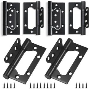 6 Pack Non-Mortise Door Hinges - Easy to Install, 4" × 3" Stainless Steel Door Hinges -Smooth Movement and Heavy Duty Door Hinge
