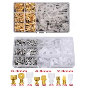 270Pcs 2.8/4.8/6.3mm Insulated Male Female Wire Connector Electrical Crimp Terminals Termin Spade Connectors Assorted Kit Box