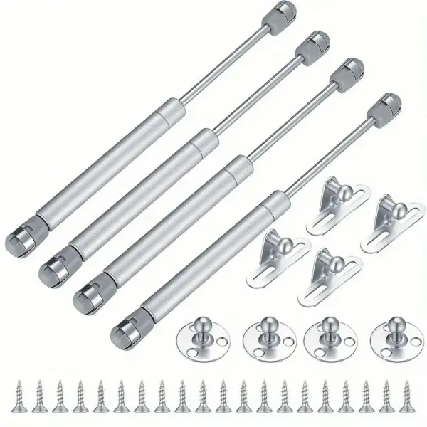 1/4 pcs Hydraulic Gas Spring Lift Support Strut - Adjustable Stay Hinge for Lifting Cabinet Door, Desk Lid & Furniture