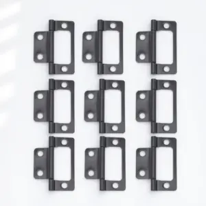 12Pcs Reinforced Iron Hinges Matte Black Silent Smooth Operation Heavy Duty for Interior Doors Cabinets Screens Furniture