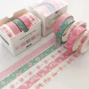 5PCS Washi Tape for Crafts Pet Rolls for Journaling Deco Tape Diary Masking Collage Pet Decorative Adhesive Tape HZJD07