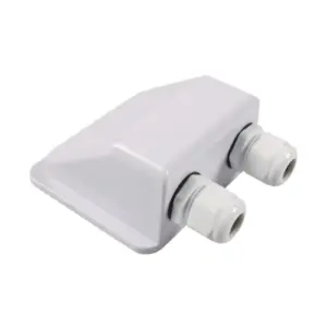 Double Cable Entry Gland Housing IP68 Waterproof White ABS Mount for Solar Panel Cable in Caravan Boat RV
