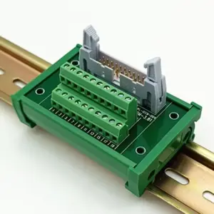DIN Rail Mount  IDC20 2x10 Pins 0.1" Male Header Breakout Board, Terminal Block, Connector UM42mm PCB Module Rack.