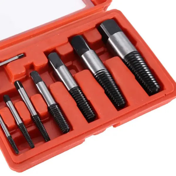 8pcs Multi-Size Carbon Steel Screw Extractor Set Easy Out Design Bolt Extractor Set Broken Bolt Remover Mechanical Repair