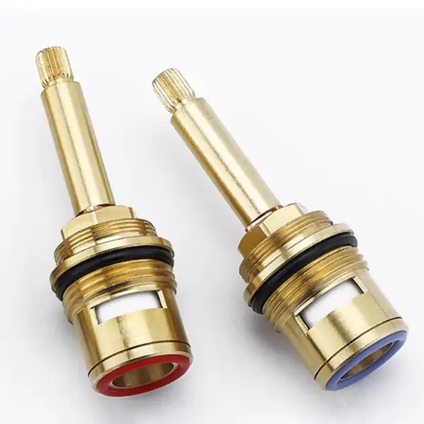 Faucet Valves Replacement Wear Resistant Brass Ceramic Stem Disc Cartridges for Laundry Hot Cold Water Washroom Basin Tap Shower