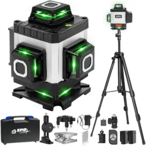 16-Line Green Laser Level with 360° Self-Leveling for Construction, Home Improvement, and Hanging Artwork
