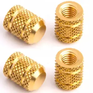 Brass Heat Set Threaded Insert Nuts M3 M4 M5 M6 | Knurled Hot Melt Embedment Nuts for 3D Printer | Injection Molding Inserts Nut