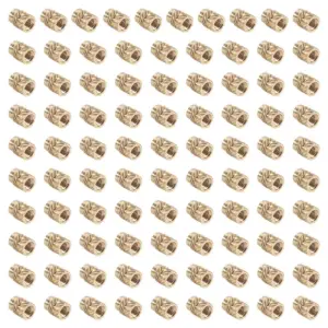 A01F-100Pcs M3 Thread Knurled Brass Threaded Heat Set Heat Resistant Insert Embedment Nut For 3D Printer
