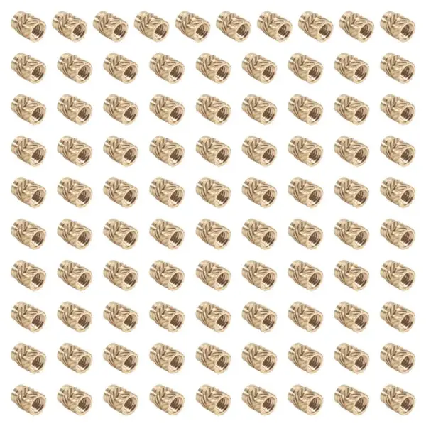 A01F-100Pcs M3 Thread Knurled Brass Threaded Heat Set Heat Resistant Insert Embedment Nut For 3D Printer