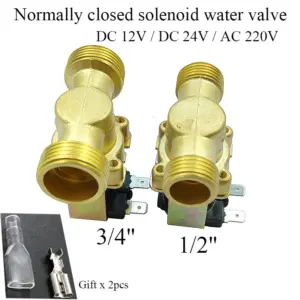 DC12V24V AC 220V Electric Solenoid Valve 1/2" 3/4" Male Thread Normally Closed Water Control Valve Brass DN20 Solenoid Valve