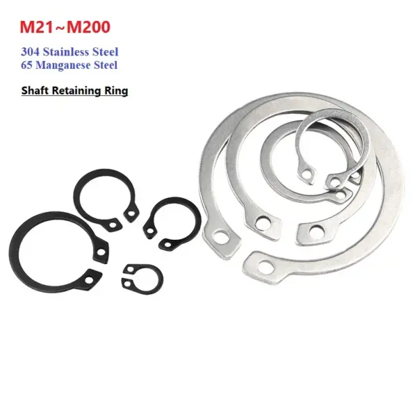 304 Stainless Steel/65 Manganese Steel M21~M200 Circlips For Shaft Type C Shaft Retaining Ring Circlip Spring Lock Washer