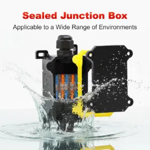 Modern-Style Junction Box Two-Way Outdoor Cable Connector Outdoor Lighting Equipped Two-Way Waterproof Connector & 2 M9 Glands