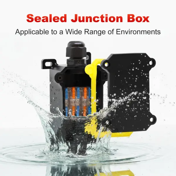 Modern-Style Junction Box Two-Way Outdoor Cable Connector Outdoor Lighting Equipped Two-Way Waterproof Connector & 2 M9 Glands