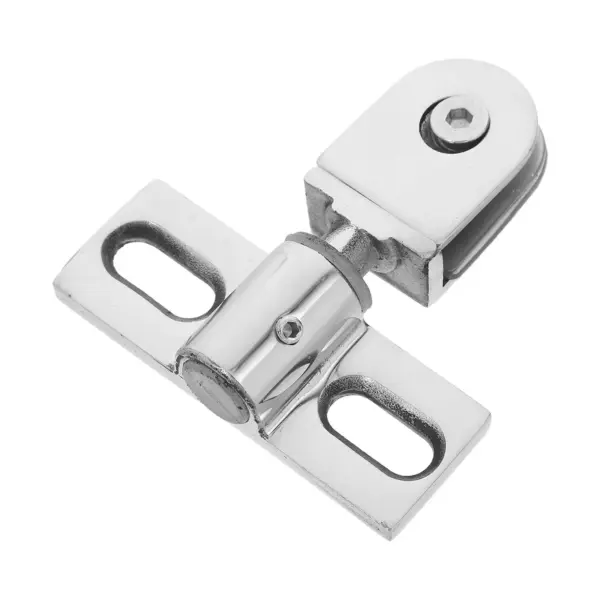 1Set Dual Direction Glass Shower Door Pivot Hinge Stainless Steel Thickened Clamp Heavy Duty Bathroom Glass Door Hardware