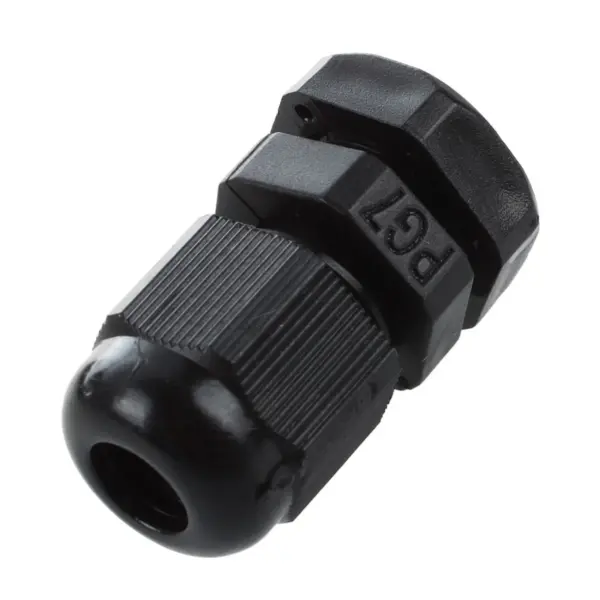 A84X-16 PCS PG7 Black Plastic Waterproof Cable Gland Connector 3-6.5Mm