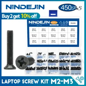 450pcs countersunk flat head phillips mini screw set m2 m2.5 m3 carbon steel computer notebook laptop screws kit