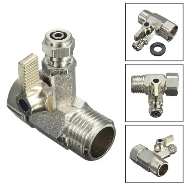 RO Feed Water Adapter 1/2" To 1/4'' With Shut-off Ball Valve Tap Tee B Home Improvement Plumbing Fixtures T-Valve
