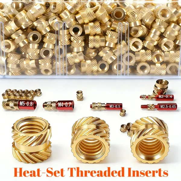 900/550/200Pcs Heat-Set Threaded Inserts M2 M3 M4 M6 Insert by Heat into 3D Printing Component Plastic- Brass Metric Knurled Nut