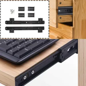 2Pcs Sturdy Steel Drawer Sliding Tracks Quiet Smooth Full Extension Easy Installation Strong Load Capacity for Cabinets Drawers