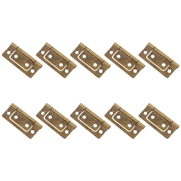 10Pcs Heavy Duty Iron Mother Hinges Copper Finish Flush Cabinet Door Hinges Flat Small Hardware for Kitchen