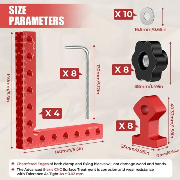Corner Clamp for Woodworking 90 Degree Corner Clamp Aluminum Alloy Positioning Squares Right Angle for Woodworking Tools