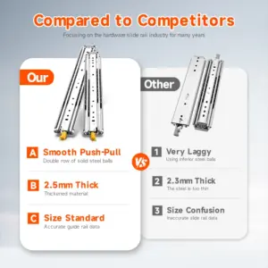 Capacity 220kg Heavy Duty Slide Rail  1 Pair Load Full Extension Ball Bearing Side Mount Industrial Rails with Lock RV Slides