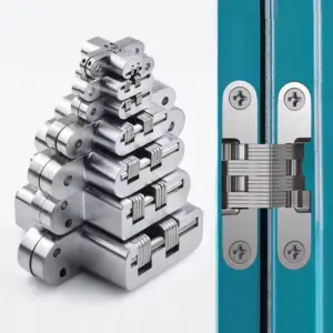 Hidden Gate Hinge Stainless Steel Invisible Hinges Concealed Barrel Wooden Box 180 Degree Folding Heavy Duty Built-in Door Hinge