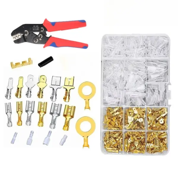 120/315/1000pcs Male and Female Box Electric Crimping Terminal Shovel Kit Sheath Box Insulated Cable Male Connector 2.8/6.3mm