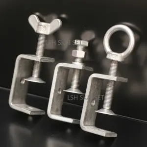 304 Stainless Steel Threaded C Clamp Bolt Adjustable Opening Heavy Duty U Clamp for Woodworking Construction Hanging Fixing