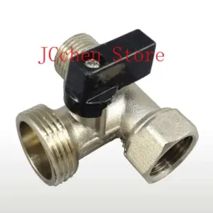 1/2" To 3/4" BSP Female Male 3 Ports Tee Nickel Plated Ball Valve Splitter Water Plumbing Home Solar System