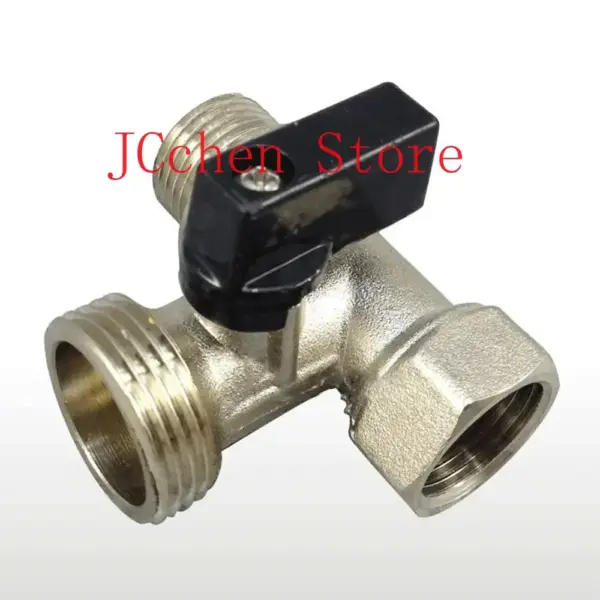 1/2" To 3/4" BSP Female Male 3 Ports Tee Nickel Plated Ball Valve Splitter Water Plumbing Home Solar System