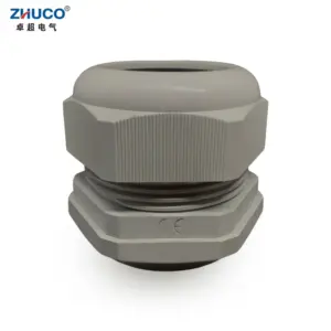 ZHUCO 5Pcs Grey PG48 Nylon Plastic Adjustable Grey Cable Gland 37-44mm Waterproof Cord Connector Rubber Gasket Fixing Joint