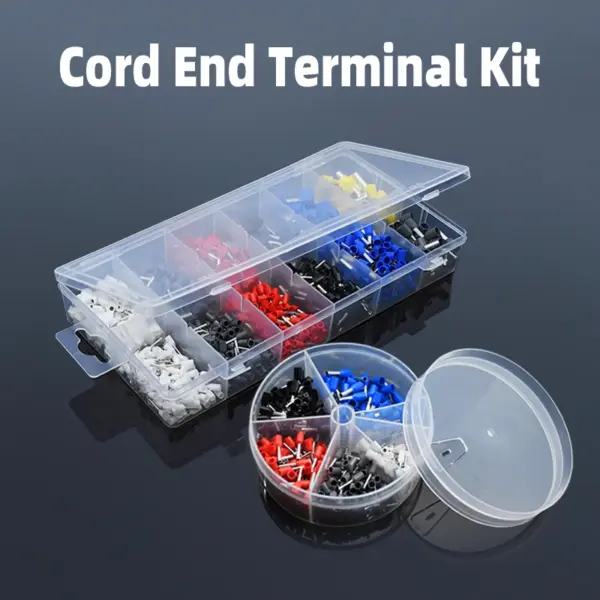 Insulated Cord End Terminal Set Electrical Wire Ferrules Kit Cable End Cold Crimp Sleeve Box Pure Copper Pin Connector AWG22-10