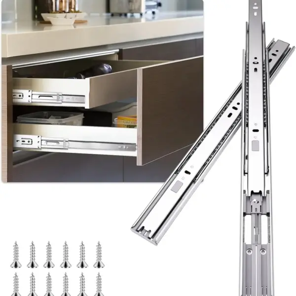 20 inch Drawer Slides 4 Pairs Soft Close Full Extension Ball Bearing Side Mount Metal Rails 100 LB Capacity for Kitchen Cabinet