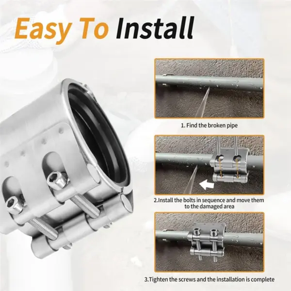 VELIF-Pipe Repair Clamp Kit- Pipe Coupling Clamp For Plastic&Metal Pipes, Emergency Duty Leak Sealer