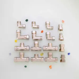 3/4" To 1/2"All-copper Electroplating Union Tee Elbow Direct Water Heater Inlet Pipe Internal and External Wire Adapter Fittings