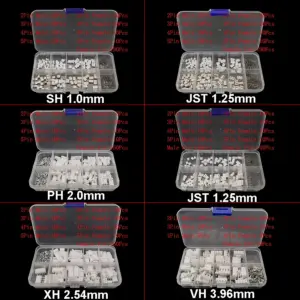 1Box SH 1.0MM/JST 1.25mm/ZH 1.5mm/PH 2.0mm/XH2.54mm/VH 3.96mm Male Plug Female Socket Housing Crimp Terminal Connector Kit