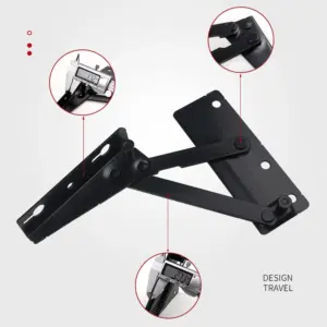 2pcs Professional Spring Hinge 80 Degree Cabinet Door Lift Up Top Support Hinges Damper Buffer Home Improvement