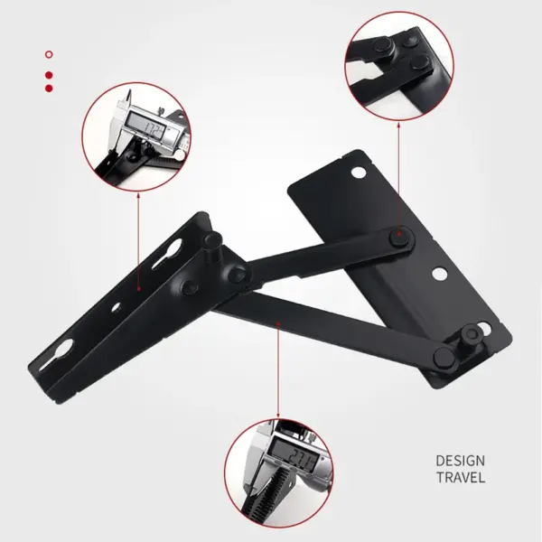 2pcs Professional Spring Hinge 80 Degree Cabinet Door Lift Up Top Support Hinges Damper Buffer Home Improvement